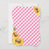 カントリーサンフラワーとギンガムチェック赤ちゃんシャワー 招待状 (裏面)