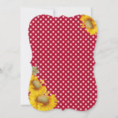 カントリーサンフラワーとギンガムチェック赤ちゃんシャワー 招待状 (裏面)