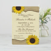 カントリーサンフラワーとバーラップリハーサルディナー 招待状 (スタンド正面)