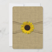 カントリーサンフラワーとバーラップリハーサルディナー 招待状 (裏面)