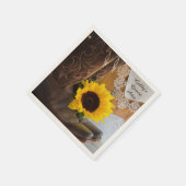 カントリーサンフラワーアンドレースウェスタンキンセアニラ スタンダードカクテルナプキン (角)