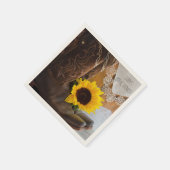 カントリーサンフラワーアンドレースウェスタンブライダルシャワー スタンダードカクテルナプキン (角)