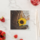 カントリーサンフラワーアンドレースウェスタンブライダルシャワー スタンダードカクテルナプキン (インサイチュ)