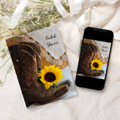 カントリーサンフラワーアンドレースウェスタンブライダルシャワー 招待状