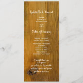 カントリーサンフラワーアンドレースウェスタン結婚式 プログラム (裏面)