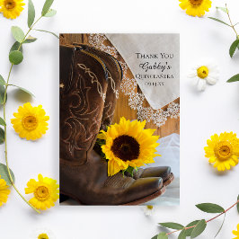 カントリーサンフラワーアンドレースキンセニェラありがとう サンキューカード