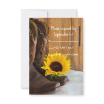 カントリーサンフラワーウェスタンウェディングRSVP応答