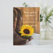 カントリーサンフラワーウェスタンウェディングRSVP応答 出欠カード (スタンド正面)