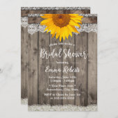 カントリーサンフラワーウェスタンブライダルシャワー 招待状 (正面/裏面)