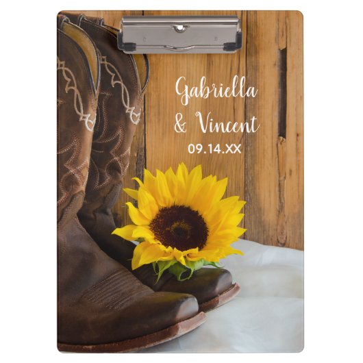 カントリーサンフラワーウェスタン結婚ズの計画 クリップボード (正面)