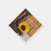 カントリーサンフラワーウェスタン結婚ズ スタンダードカクテルナプキン (角)