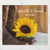 カントリーサンフラワーウェスタン結婚ズ ビールラベル (シングルラベル)