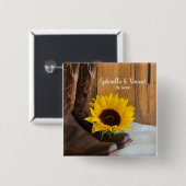 カントリーサンフラワーウェスタン結婚ズ 缶バッジ (正面&裏面)