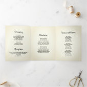 カントリーサンフラワーウェスタン結婚バーンズ 三つ折り招待状 (内部)