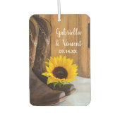 カントリーサンフラワーウェスタン結婚式の引き出物 カーエアーフレッシュナー (正面)