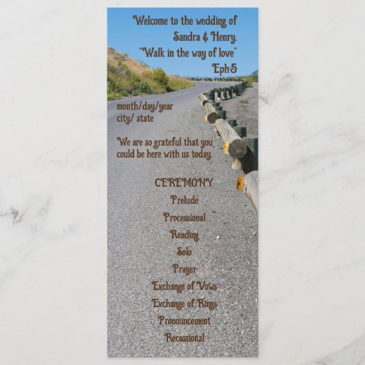 カントリーサンフラワーウェスタン結婚式 プログラム (正面)
