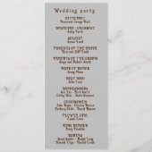 カントリーサンフラワーウェスタン結婚式 プログラム (裏面)