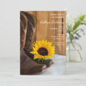 カントリーサンフラワーウェスタン誕生日バーンパーティー 招待状 (スタンド正面)