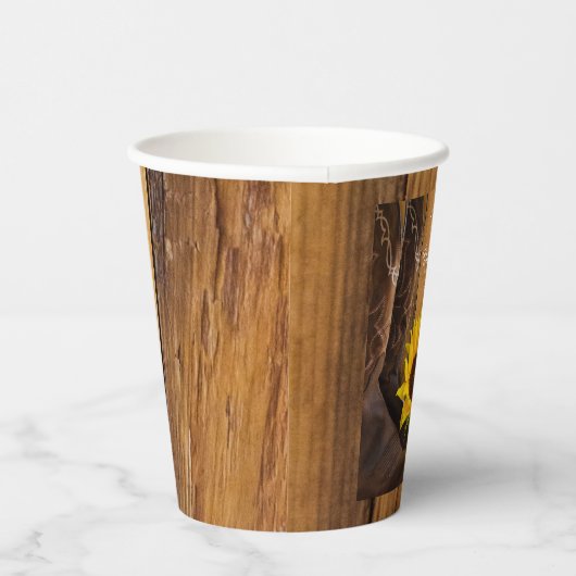 カントリーサンフラワーウエスタンキンセニェラ誕生日 紙コップ (右)