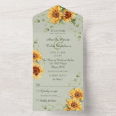 カントリーサンフラワーオンセージグリーン オールインワン招待状 (内側)