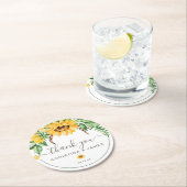 カントリーサンフラワーサンキュアユー結婚式の引き出物 ラウンドペーパーコースター (インサイチュ)