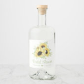 カントリーサンフラワーズウォーターカラーフローラブライダルシャワー リキュールボトルラベル (正面)