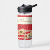 カントリーサンフラワーズオンバンダナプリントカスタム ウォーターボトル (左面)