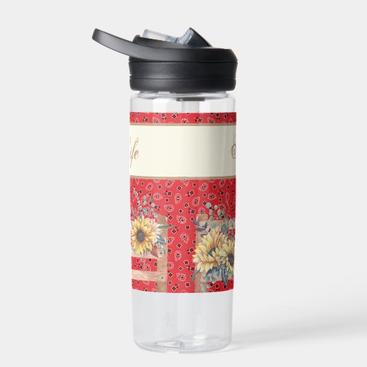 カントリーサンフラワーズオンバンダナプリントカスタム ウォーターボトル (右面)
