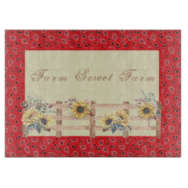 カントリーサンフラワーズオンバンダナプリントカスタム カッティングボード