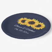 カントリーサンフラワーズオンブルー紙ディナープレート ペーパープレート (アングル)