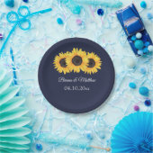 カントリーサンフラワーズオンブルー紙プレート ペーパープレート (パーティー)