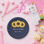 カントリーサンフラワーズオンブルー紙プレート ペーパープレート (パーティー)