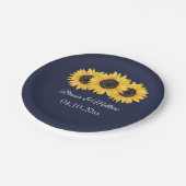 カントリーサンフラワーズオンブルー紙プレート ペーパープレート (アングル)