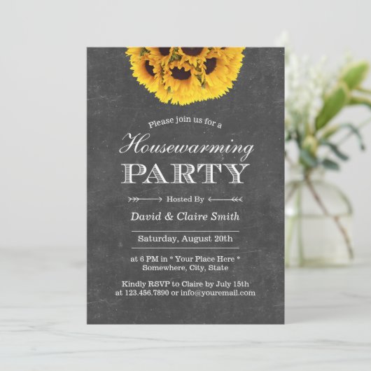 カントリーサンフラワーズシャルボード引っ越し祝いパーティーパーティー 招待状 (スタンド正面)