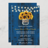 カントリーサンフラワーズジャーブルー結婚ンバーンズ 招待状 (正面/裏面)