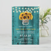 カントリーサンフラワーズジャ素朴ーティール(緑がかった色)バ結婚ンズ 招待状 (スタンド正面)