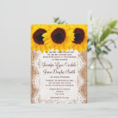 カントリーサンフラワーズバーラッププリント結婚式招待状 招待状 (スタンド正面)