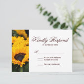 カントリーサンフラワーズフローラウェディングRSVPカード 出欠カード (スタンド正面)