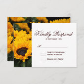 カントリーサンフラワーズフローラウェディングRSVPカード 出欠カード (正面/裏面)