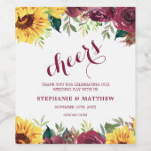 カントリーサンフラワーズブルゴーニュバラ結婚フローラ ワインラベル (シングルラベル)