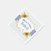 カントリーサンフラワーズブルーギンガムベビーQバーベキュー スタンダードカクテルナプキン (角)