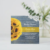 カントリーサンフラワーズブルージーンズブライダルシャワー 招待状 (スタンド正面)