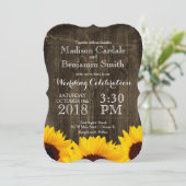 カントリーサンフラワーズ素朴ウッド結婚式招待状 招待状 (スタンド正面)