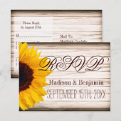 カントリーサンフラワーズ素朴ウッドRSVPポストカード インビテーションポストカード (正面/裏面)