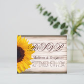 カントリーサンフラワーズ素朴ウッドRSVPポストカード インビテーションポストカード (スタンド正面)