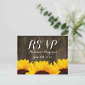 カントリーサンフラワーズ素朴ウッドRSVPポストカード インビテーションポストカード (スタンド正面)