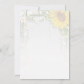 カントリーサンフラワーデイジーベビーシャワーディナーパーティー 招待状 (裏面)