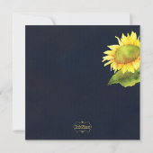 カントリーサンフラワーネイビーブルーブライダルシャワー 招待状 (裏面)