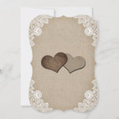 カントリーサンフラワーバーラップフローラレース結婚ズ 招待状 (裏面)