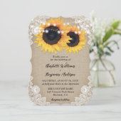 カントリーサンフラワーバーラップフローラレース結婚ズ 招待状 (スタンド正面)